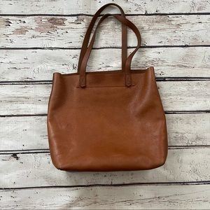 Madewell brown leather transport tote